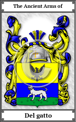 Del gatto Family Crest Download (JPG)  Book Plated - 150 DPI